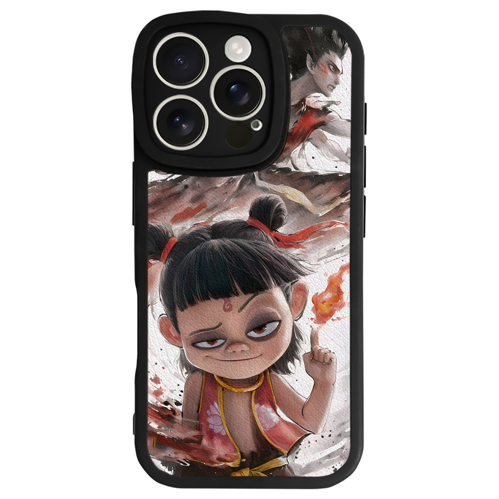 （画像用） Ne Zha 2 ナタ 魔童の大暴れ 【iPhone 16シリーズ対応】シリコンスマホケース（レザー調） 材質：シリコン